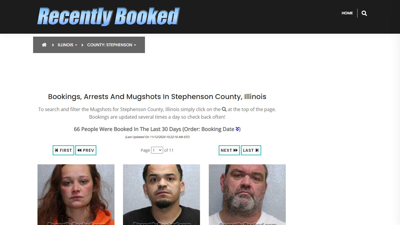 Bookings, Arrests and Mugshots in Stephenson County, Illinois