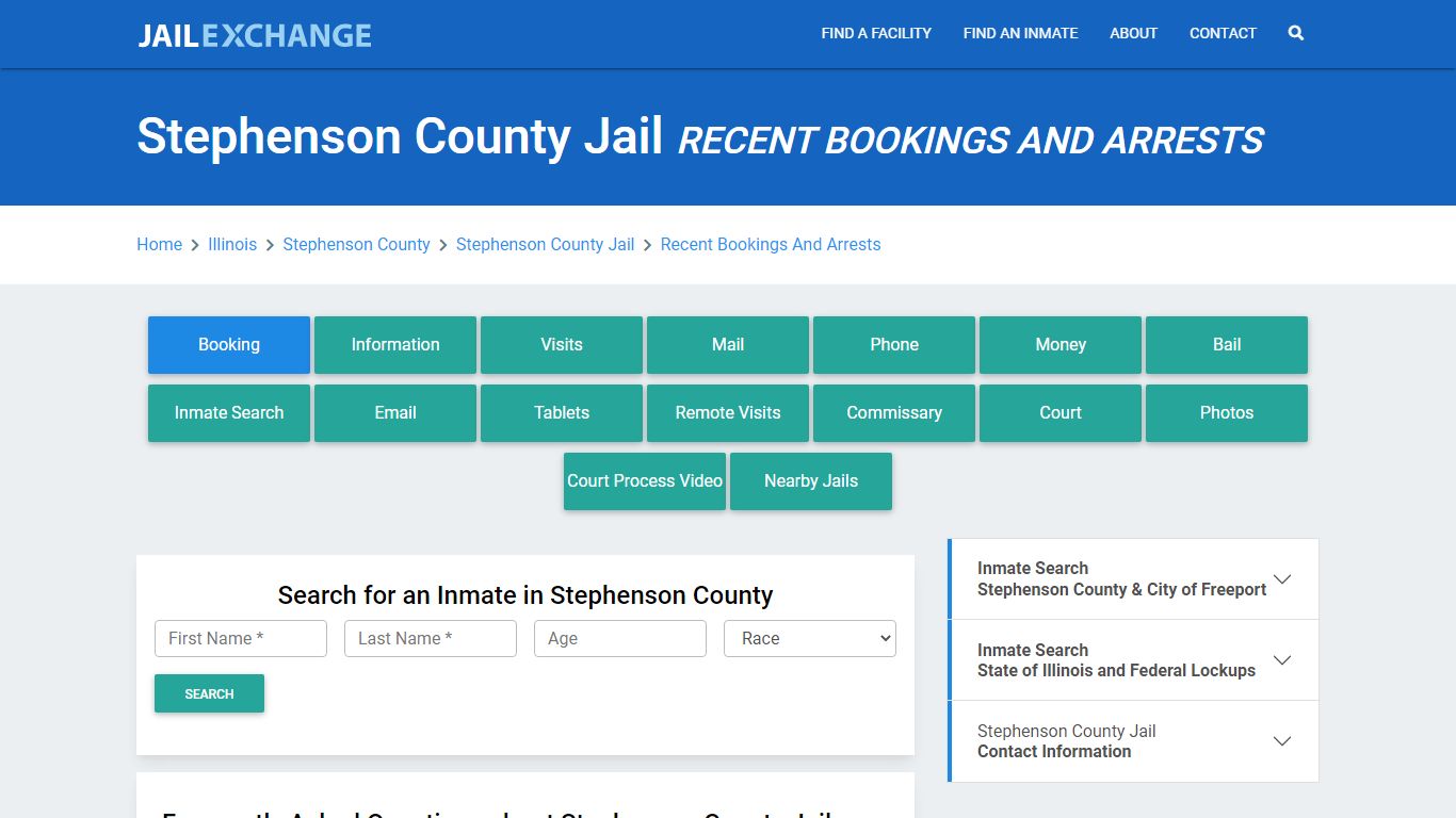 Stephenson County Jail Recent Bookings And Arrests