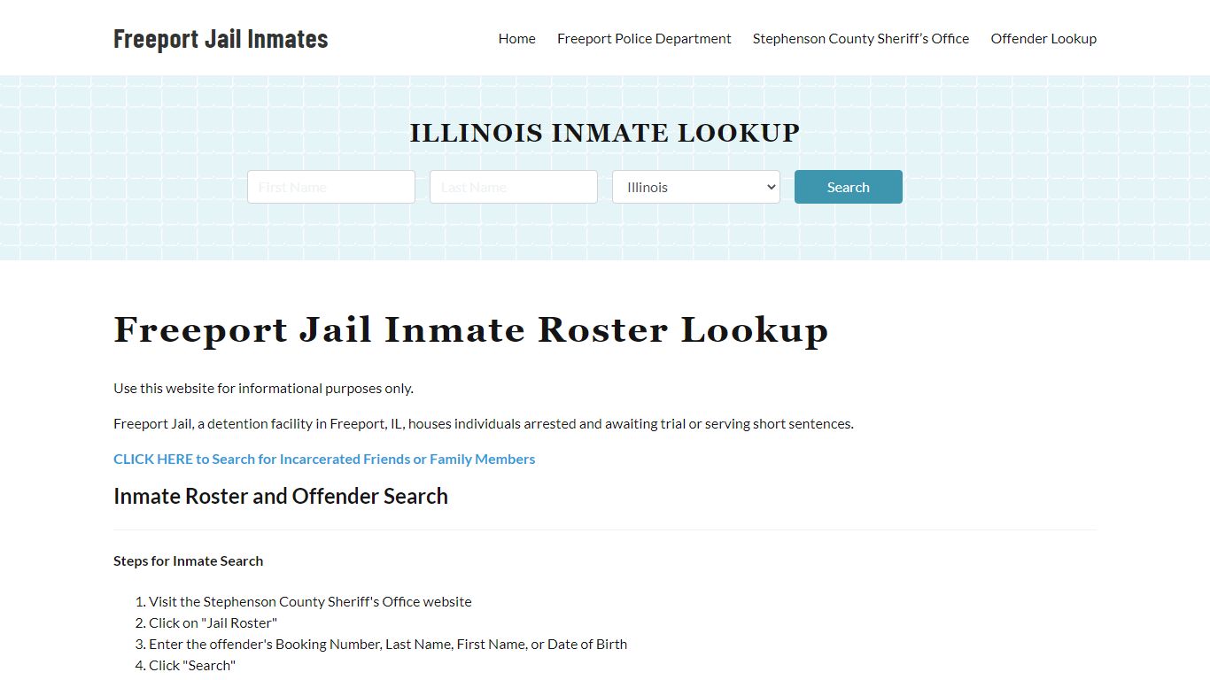 Freeport Jail Inmate Roster, Stephenson County, IL, Offender Search